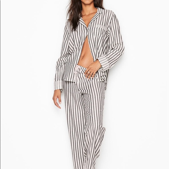 Victoria's Secret Other - Victoria Secret Flannel PJ Set (Grey Stripe)